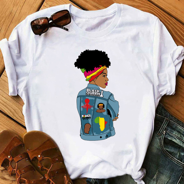 White Blue Fashion Casual Print Basic O Neck T-Shirts