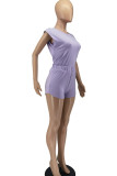 Pink Casual Solid Patchwork O Neck Sleeveless Two Pieces