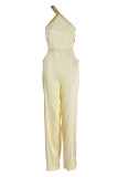 Black Fashion Sexy Solid Backless Regular Jumpsuits