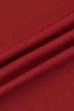 Red Fashion Sexy Solid Bandage Backless V Neck Skinny Jumpsuits