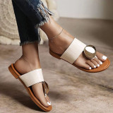 Cream White Fashion Casual Patchwork Round Comfortable Shoes