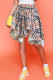 Khaki Fashion Casual Print Asymmetrical Type A Bottoms