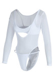 White Fashion Sexy Solid Hollowed Out See-through Swimwears
