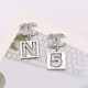 Silver Fashion Simplicity Letter Hot Drill Earrings