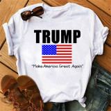 White Black Fashion Casual Print Basic O Neck T-Shirts