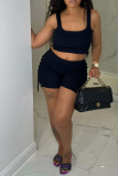 Light Color Sexy Solid Hollowed Out Square Collar Sleeveless Two Pieces