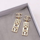 Gold Fashion Vintage Letter Hot Drill Earrings