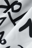 Black Fashion Casual Letter Print Basic Turndown Collar Shirt Dress Dresses