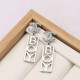 Silver Fashion Vintage Letter Hot Drill Earrings