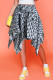 Black Fashion Casual Print Asymmetrical Type A Bottoms
