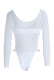 White Fashion Sexy Solid Hollowed Out See-through Swimwears