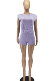 Pink Casual Solid Patchwork O Neck Sleeveless Two Pieces