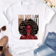 White Brown Fashion Casual Print Basic O Neck T-Shirts