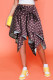 Coffee Fashion Casual Print Asymmetrical Type A Bottoms