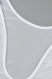 White Fashion Sexy Solid Hollowed Out See-through Swimwears
