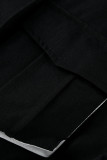 Red Fashion Casual Patchwork Solid Draw String Frenulum Turndown Collar Regular Romper
