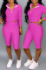 Rose Red Fashion Casual Sportswear Solid Patchwork Turndown Collar Long Sleeve Two Pieces