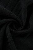 Black Fashion Sexy Solid Patchwork See-through Backless V Neck Sling Dress