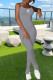 Grey Fashion Sportswear Print Letter Spaghetti Strap Jumpsuits