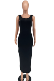 White Sexy Solid Backless Square Collar Pencil Skirt Dresses