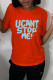 Red Fashion Casual Letter Print Basic O Neck T-Shirts