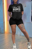 Pink Casual Print Patchwork O Neck Short Sleeve Two Pieces