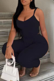 Pink Fashion Solid Patchwork Spaghetti Strap Sleeveless Two Pieces