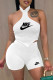 White Fashion Sexy Print Letter Halter Sleeveless Two Pieces