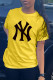 Yellow Fashion Casual Print Letter O Neck T-Shirts