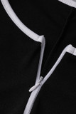 Black Sexy Sportswear Solid Patchwork Zipper Collar Skinny Jumpsuits