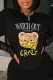 Black Fashion Street Character Patchwork Letter O Neck T-Shirts