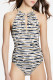 Multicolor Fashion Sexy Print Backless Swimwears