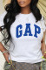 White Fashion Casual Print Letter O Neck T-Shirts