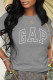 Grey Fashion Casual Print Letter O Neck T-Shirts