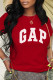 Red Fashion Casual Print Letter O Neck T-Shirts