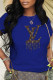 Blue Fashion Casual Print Letter O Neck T-Shirts