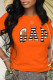 Orange Fashion Casual Print Letter O Neck T-Shirts