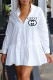 White Fashion Casual Character Letter Turndown Collar Shirt Dress Dresses