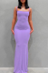 Pink Purple Sexy Solid Patchwork Spaghetti Strap Trumpet Mermaid Dresses