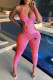 Red Fashion Sexy Print Fold V Neck Jumpsuits
