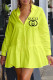 Light Yellow Fashion Casual Character Letter Turndown Collar Shirt Dress Dresses