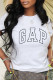 White Fashion Casual Print Letter O Neck T-Shirts