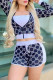 Black Fashion Casual Print Patchwork Hooded Collar Long Sleeve Two Pieces