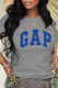 Grey Fashion Casual Print Letter O Neck T-Shirts