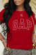 Red Fashion Casual Print Letter O Neck T-Shirts