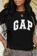 Black Fashion Casual Print Letter O Neck T-Shirts
