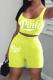 Yellow Casual Print Patchwork U Neck Sleeveless Two Pieces