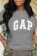 Grey Fashion Casual Print Letter O Neck T-Shirts