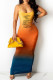 Orange Fashion Sexy Print Letter Spaghetti Strap One Step Skirt Dresses