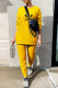 Yellow Fashion Casual Print Patchwork O Neck Long Sleeve Two Pieces